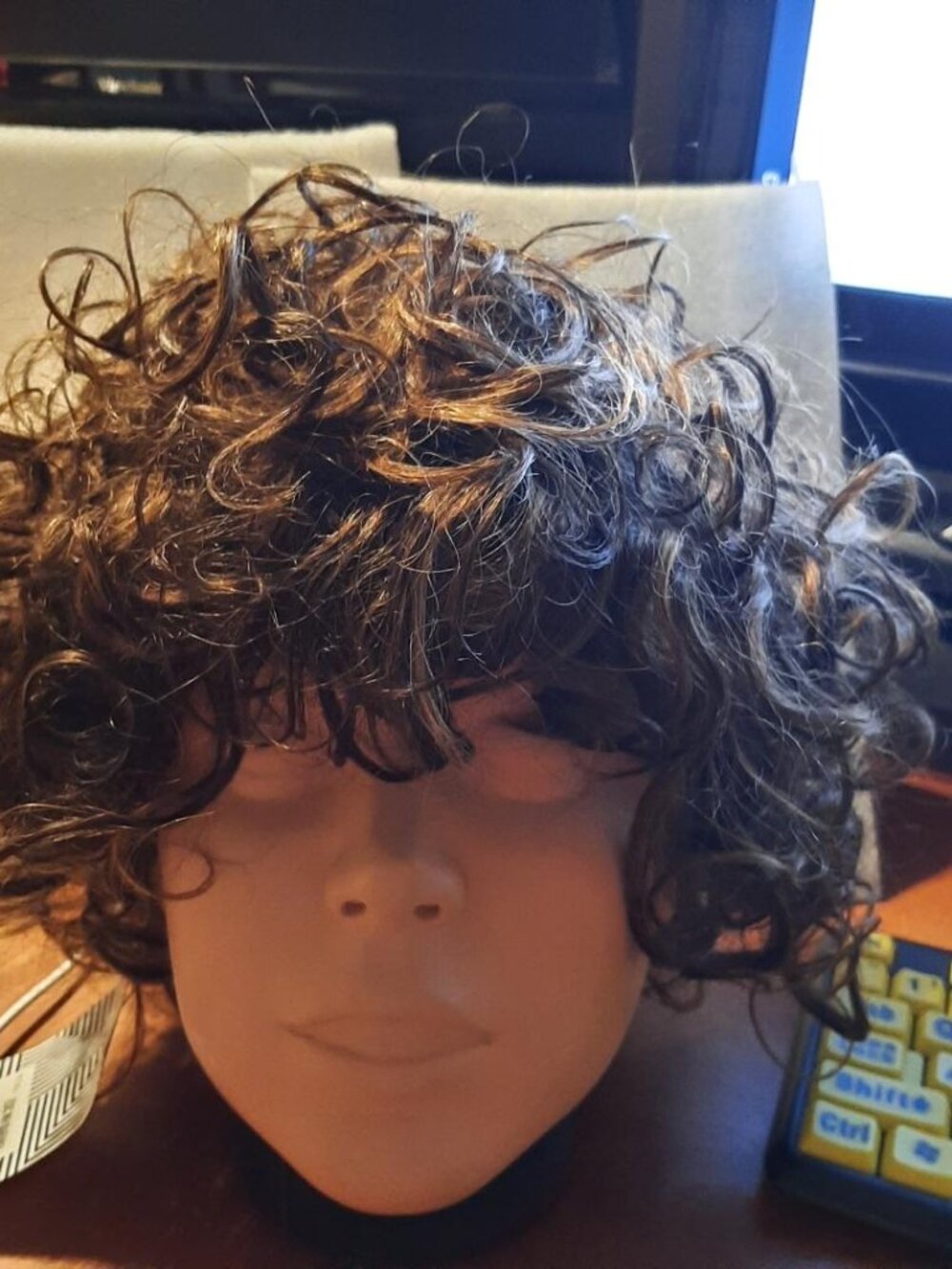 NEW TAG ! Women Short 15 Inch Curly Wig Dark Brown